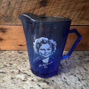 Vintage Shirley Temple promotional creamer from 1930’s - Hazel Atlas glass